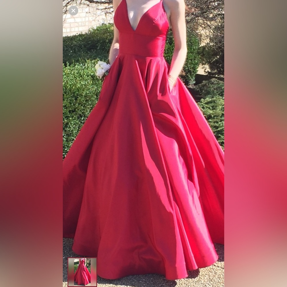 Red evening gown